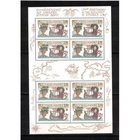 Cehoslovacia 1992 - Descoperirea Americii, Europa, minicoala neuzata