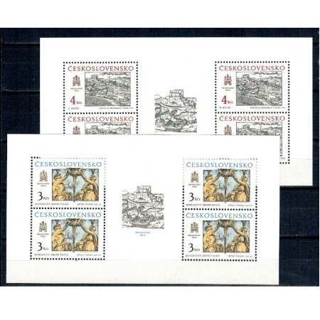 Cehoslovacia 1987 - Bratislava istorica, arta, serie minicoli neuzate