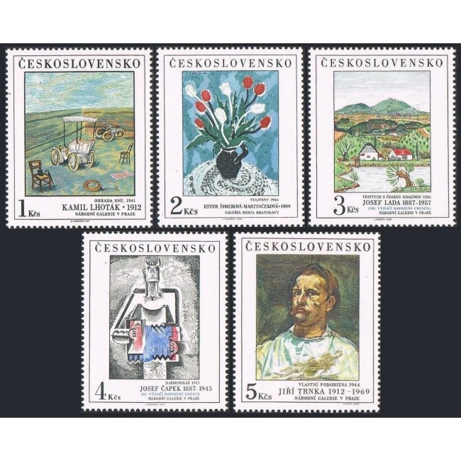 Cehoslovacia 1987 - Picturi, arta, Galeria Naționala, serie neuzata Cehoslovacia 1987 - Picturi, arta, Galeria Naționala, serie neuzata