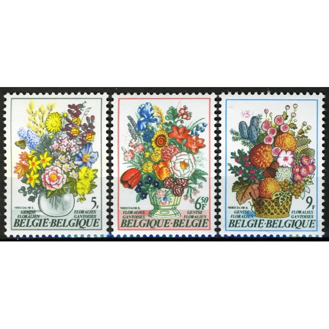 Belgia 1980 - Flori, serie neuzata