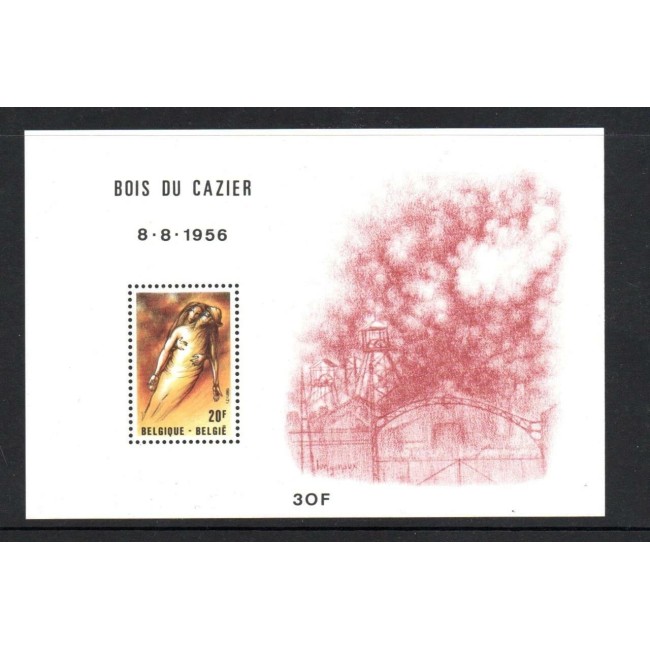 Belgia 1981 - Minerit, dezastrul de la Bois du Cazier, colita neuzata Belgia 1981 - Minerit, dezastrul de la Bois du Cazier, colita neuzata