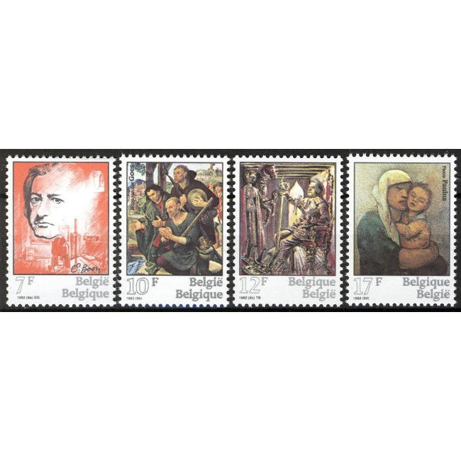 Belgia 1982 - Cultura, aniversari, picturi, arta, serie neuzata Belgia 1982 - Cultura, aniversari, picturi, arta, serie neuzata