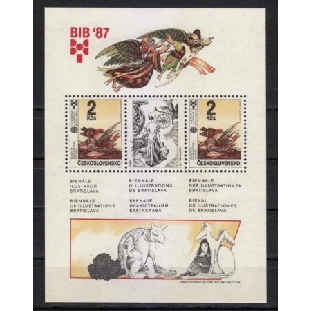 Cehoslovacia 1987 - Ilustratii din carti de copii, arta, bloc neuzat