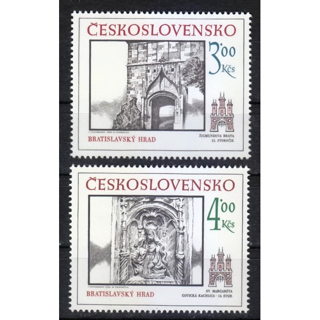 Cehoslovacia 1986 - Bratislava istorica, serie neuzata Cehoslovacia 1986 - Bratislava istorica, serie neuzata