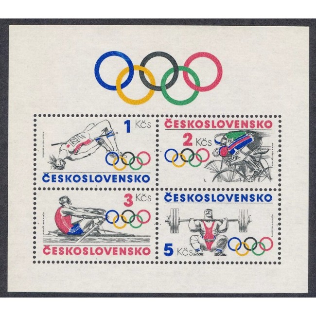 Cehoslovacia 1984 - Jocurile Olimpice, sport, bloc neuzat Cehoslovacia 1984 - Jocurile Olimpice, sport, bloc neuzat