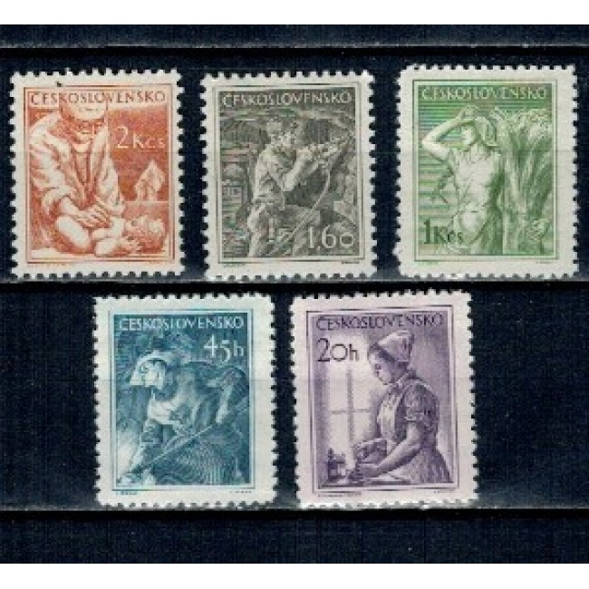 Cehoslovacia 1954 - Uzuale, activitati, serie neuzata