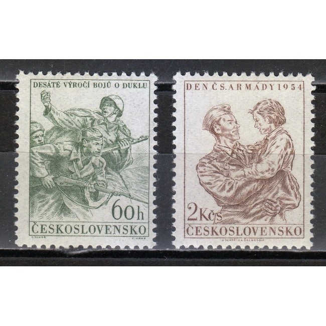 Cehoslovacia 1954 - Ziua Armatei, serie neuzata Cehoslovacia 1954 - Ziua Armatei, serie neuzata
