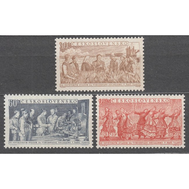 Cehoslovacia 1954 - Prietenia cu Uniunea Sovietica, serie neuzata Cehoslovacia 1954 - Prietenia cu Uniunea Sovietica, serie neuzata