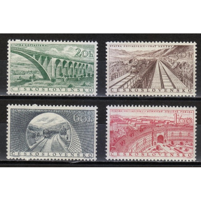 Cehoslovacia 1955 - Orașe, clădiri, vederi, arhitectura, serie neuzata Cehoslovacia 1955 - Orașe, clădiri, vederi, arhitectura, serie neuzata