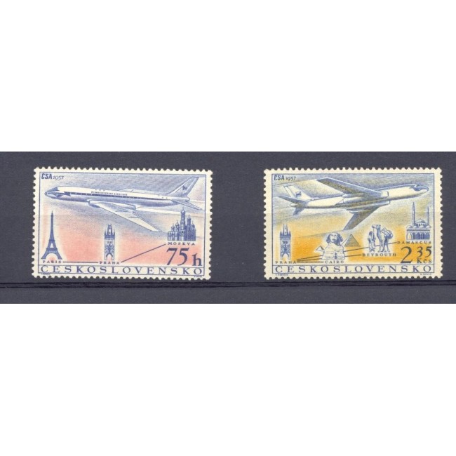 Cehoslovacia 1957 - Avioane, aviație, serie neuzata Cehoslovacia 1957 - Avioane, aviație, serie neuzata