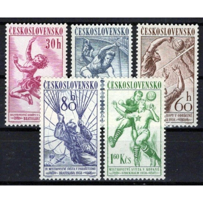 Cehoslovacia 1958 - Sport, serie neuzata Cehoslovacia 1958 - Sport, serie neuzata