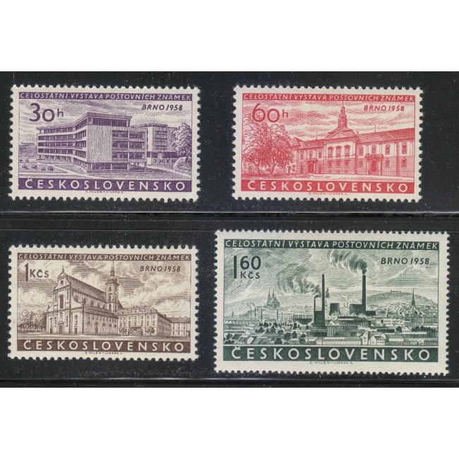 Cehoslovacia 1958 - Brno, arhitectura, serie neuzata Cehoslovacia 1958 - Brno, arhitectura, serie neuzata