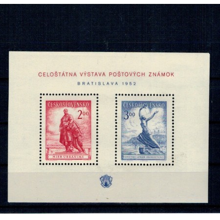 Cehoslovacia 1952 - Expo Bratislava, bloc neuzat Cehoslovacia 1952 - Expo Bratislava, bloc neuzat