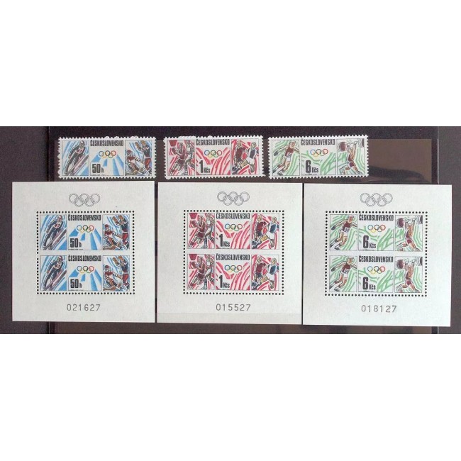 Cehoslovacia 1988 - Jocurile Olimpice, sport, serie si blocuri neuzate Cehoslovacia 1988 - Jocurile Olimpice, sport, serie si blocuri neuzate