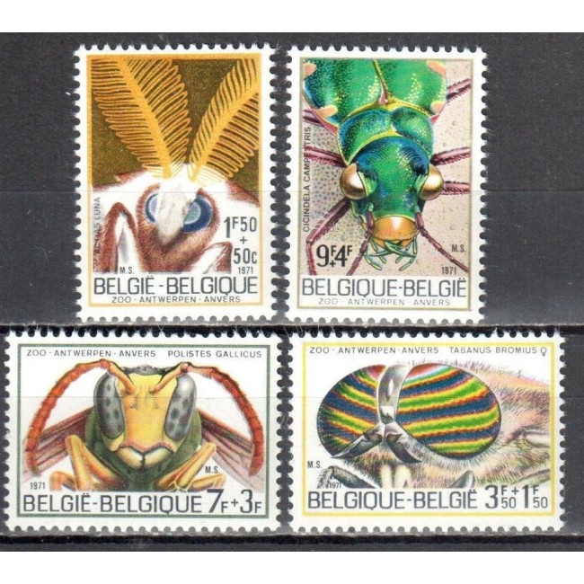 Belgia 1971 - Insecte, serie neuzata Belgia 1971 - Insecte, serie neuzata