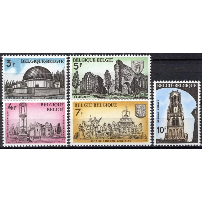 Belgia 1974 - Istorie, arhitectura, serie neuzata Belgia 1974 - Istorie, arhitectura, serie neuzata