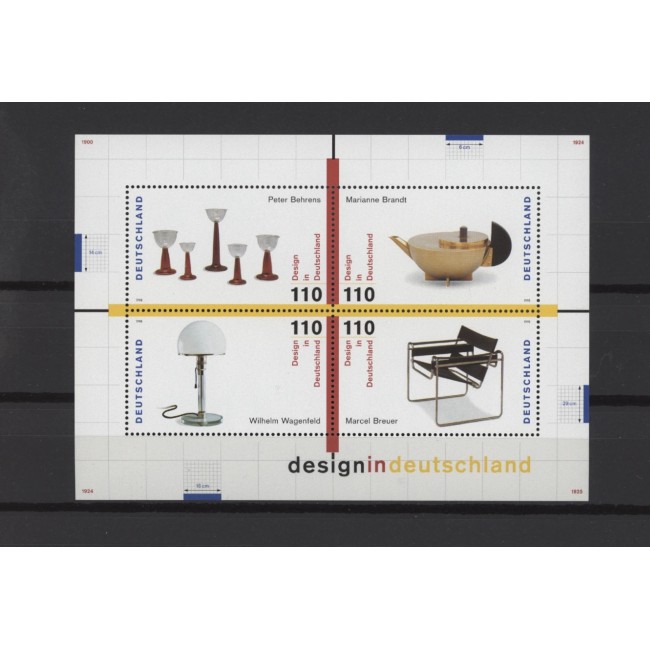 Germania 1998 - Design modern, industrie, bloc neuzat Germania 1998 - Design modern, industrie, bloc neuzat
