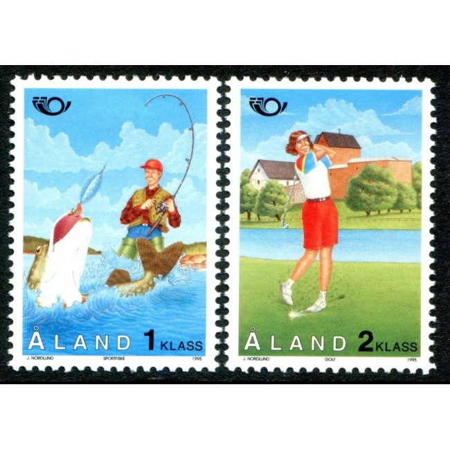 Aland (Finlanda) 1995 - Turism, pescuit, serie neuzata Aland (Finlanda) 1995 - Turism, pescuit, serie neuzata