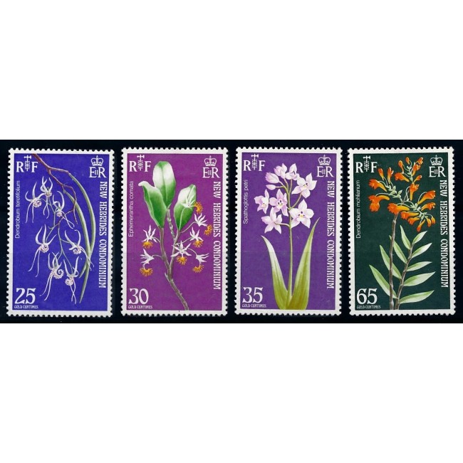 New Hebrides Br. 1973 - Flori, orhidee, serie neuzata New Hebrides Br. 1973 - Flori, orhidee, serie neuzata