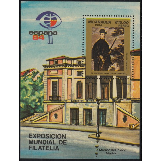 Nicaragua 1984 - Espana84, pictura, arta, colita neuzata Nicaragua 1984 - Espana84, pictura, arta, colita neuzata