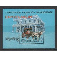 Nicaragua 1984 - Expofilnic, calești, transport, colita neuzata