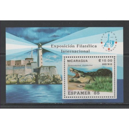 Nicaragua 1985 - Crocodil, far, Espamer, colita neuzata Nicaragua 1985 - Crocodil, far, Espamer, colita neuzata