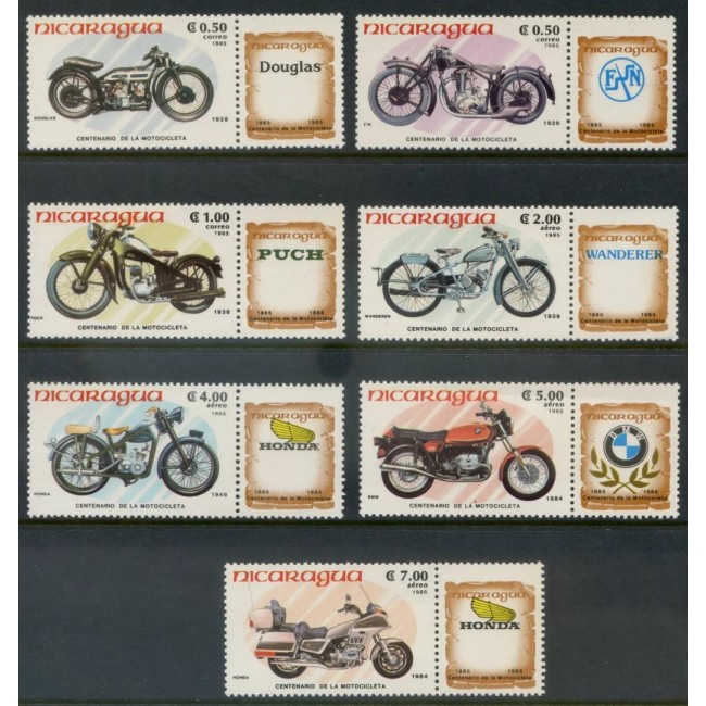 Nicaragua 1985 - Motociclete clasice, serie neuzata