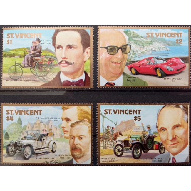 St Vincent 1987 - Mașini de epoca, serie neuzata St Vincent 1987 - Mașini de epoca, serie neuzata