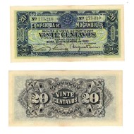 Mozambic 1933 - 20 centavos, anulata prin perforare, aUNC