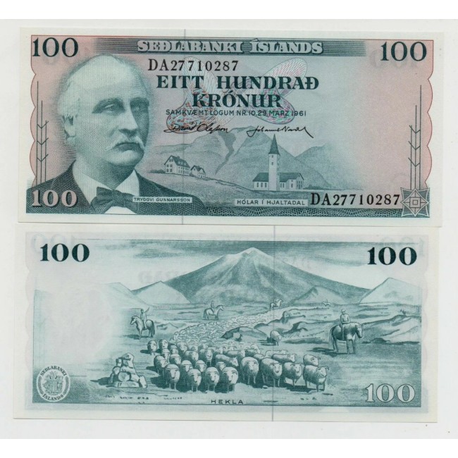 Islanda 1961 - 100 kronur UNC Islanda 1961 - 100 kronur UNC