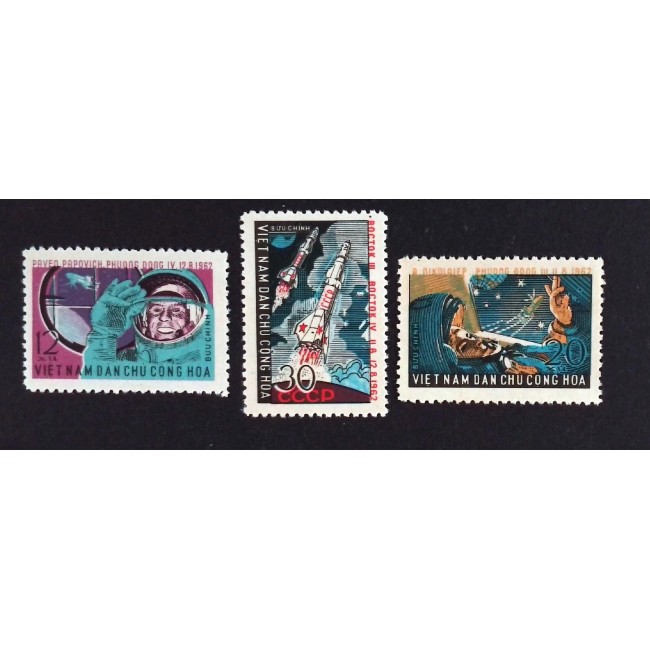 Vietnam 1962 - Vostok 3-4, cosmonautica, serie neștampilata Vietnam 1962 - Vostok 3-4, cosmonautica, serie neștampilata