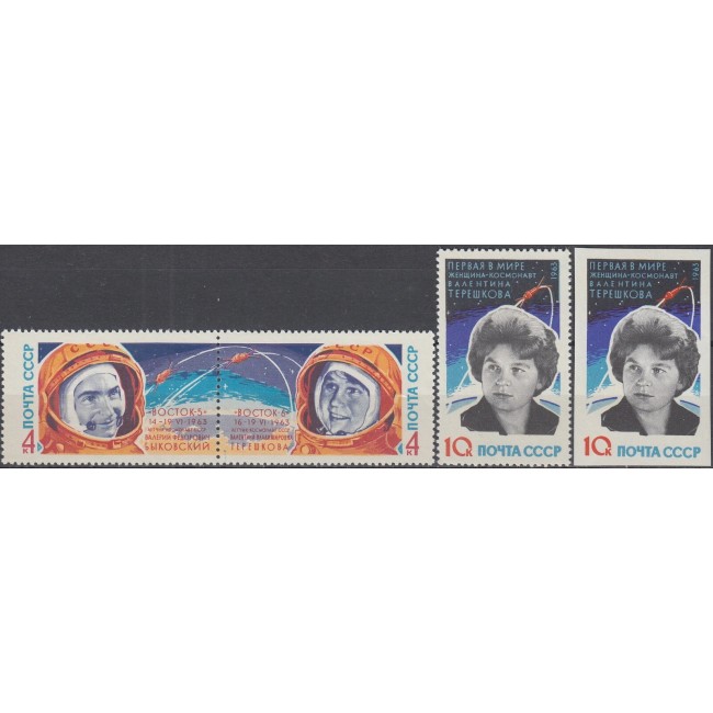 URSS 1963 - Vostok 3-4, cosmonautica, Tereshkova, serie neuzata URSS 1963 - Vostok 3-4, cosmonautica, Tereshkova, serie neuzata