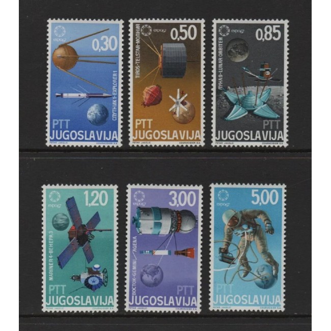 Iugoslavia 1967 - Expo Montreal, cosmonautica, serie neuzata Iugoslavia 1967 - Expo Montreal, cosmonautica, serie neuzata