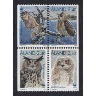 Aland (Finlanda) 1996 - Fauna WWF, bufnite, păsări, serie neuzata