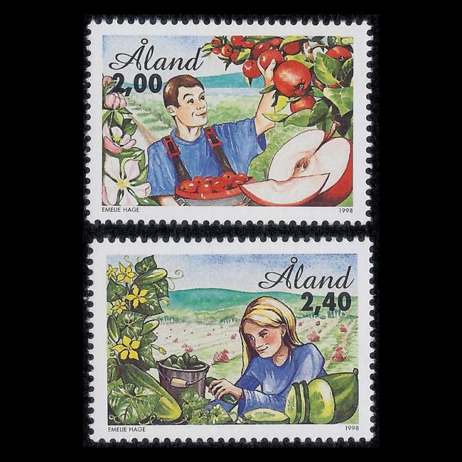 Aland (Finlanda) 1998 - Agricultura, fructe, serie neuzata Aland (Finlanda) 1998 - Agricultura, fructe, serie neuzata