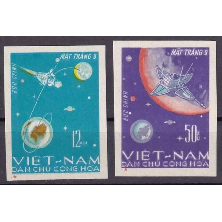Vietnam 1966 - Luna 9, cosmonautica, serie nedantelata nestampilata Vietnam 1966 - Luna 9, cosmonautica, serie nedantelata nestampilata