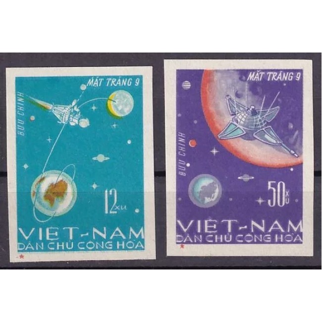 Vietnam 1966 - Luna 9, cosmonautica, serie nedantelata nestampilata Vietnam 1966 - Luna 9, cosmonautica, serie nedantelata nestampilata