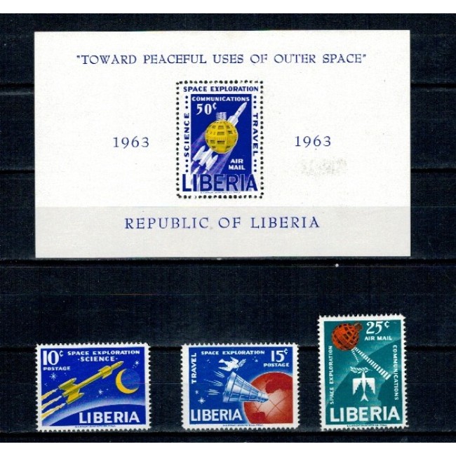 Liberia 1963 - Cosmonautica, serie si colita neuzata Liberia 1963 - Cosmonautica, serie si colita neuzata
