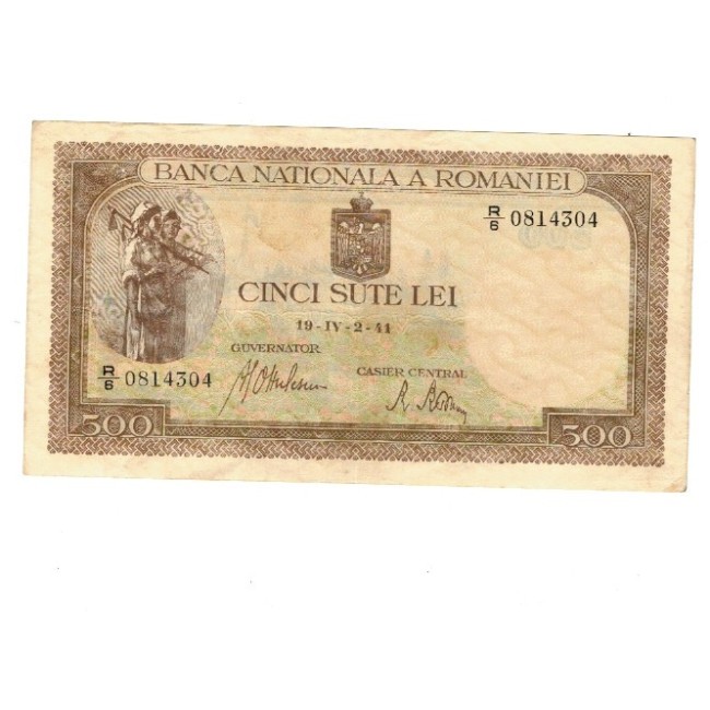 Romania 1941, 2 aprilie - 500 lei, circulata Romania 1941, 2 aprilie - 500 lei, circulata