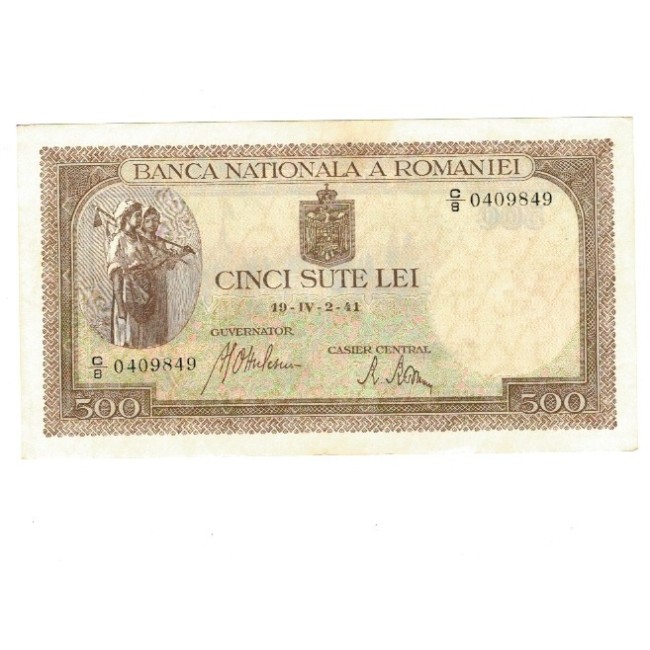 Romania 1941, 2 aprilie - 500 lei, circulata Romania 1941, 2 aprilie - 500 lei, circulata