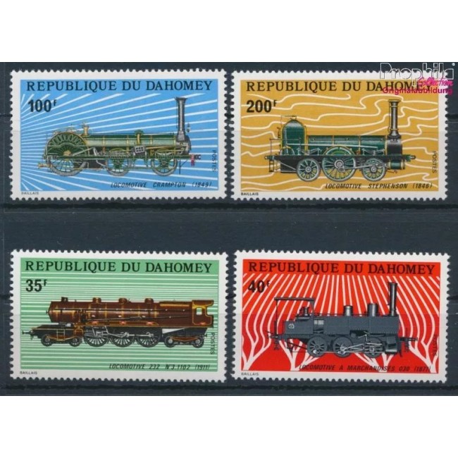 Dahomey 1974 - Locomotive, trenuri, serie neuzata Dahomey 1974 - Locomotive, trenuri, serie neuzata
