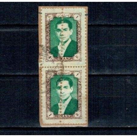 Iran 1957 - 1R, Mi979 pereche cu eroare dantelare Iran 1957 - 1R, Mi979 pereche cu eroare dantelare