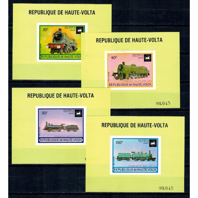 Haute Volta 1973 - Locomotive, colite nedantelate DELUXE Haute Volta 1973 - Locomotive, colite nedantelate DELUXE