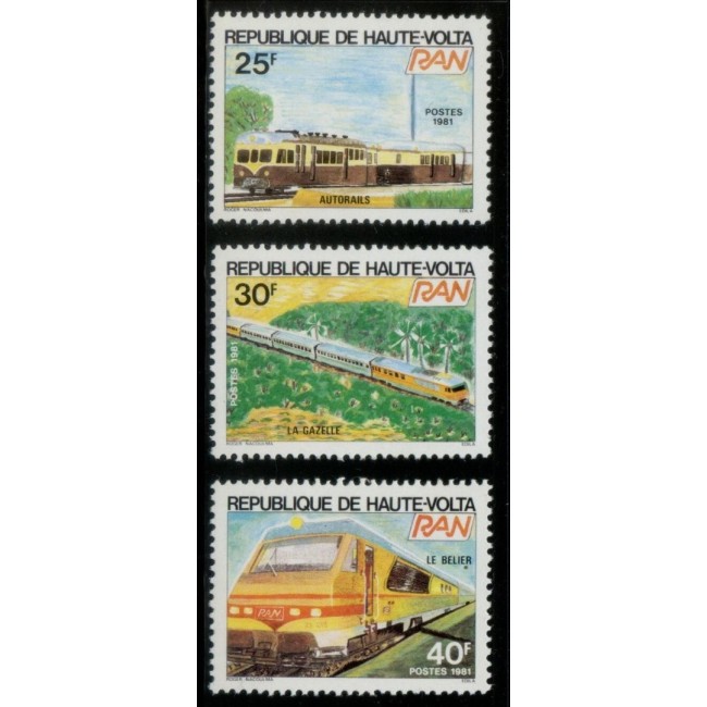 Haute Volta 1981 - Locomotive, trenuri, serie neuzata Haute Volta 1981 - Locomotive, trenuri, serie neuzata
