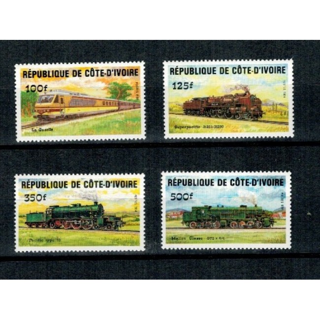 Cote Divoire 1984 - Locomotive, trenuri, cai ferate, serie neuzata Cote Divoire 1984 - Locomotive, trenuri, cai ferate, serie neuzata