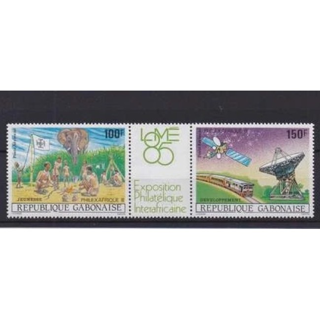 Gabon 1985 - Philexafrique, tren, serie neuzata
