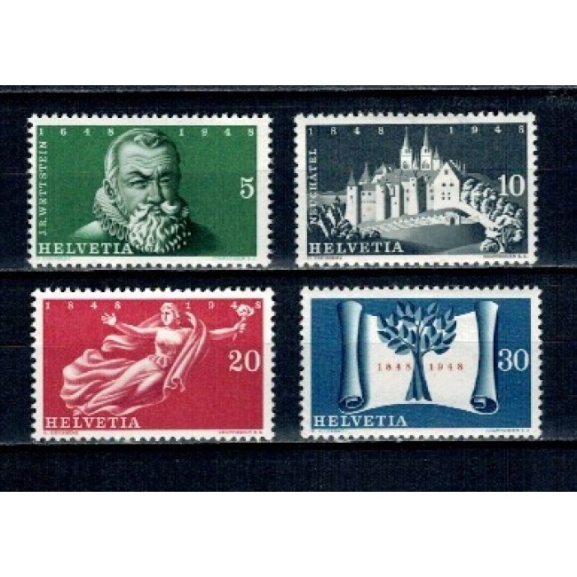 Elvetia 1948 - Aniversari, independenta, statul federal, serie neuzata Elvetia 1948 - Aniversari, independenta, statul federal, serie neuzata