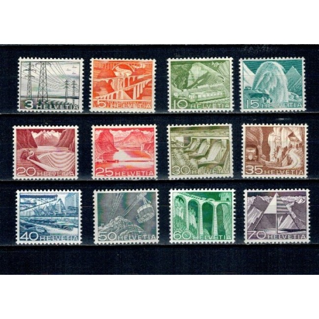Elvetia 1949 - Uzuale, vederi, tehnologie, serie neuzata Elvetia 1949 - Uzuale, vederi, tehnologie, serie neuzata