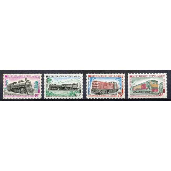 Congo 1970 - Locomotive, trenuri, serie neuzata Congo 1970 - Locomotive, trenuri, serie neuzata