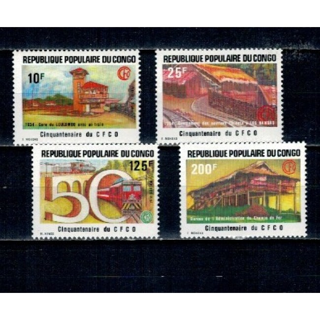 Congo 1984 - Cai ferate, trenuri, serie neuzata Congo 1984 - Cai ferate, trenuri, serie neuzata